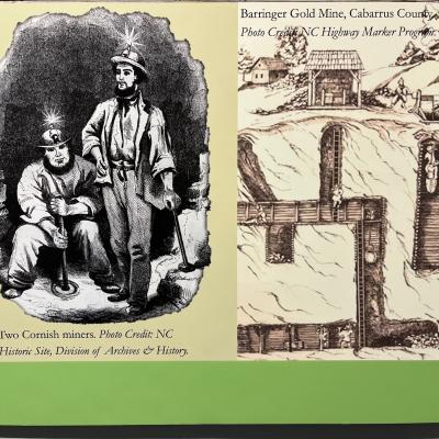 minner and a layout of a gold mine