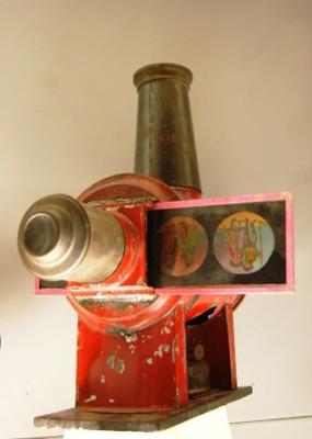 magic lantern with slide inserted