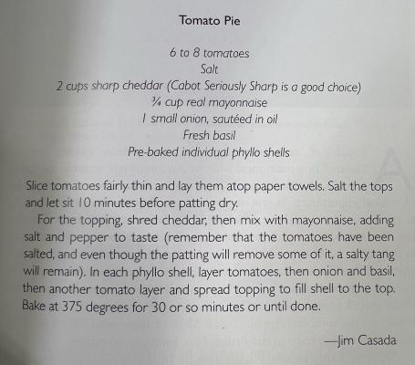 recipe for tomato pie