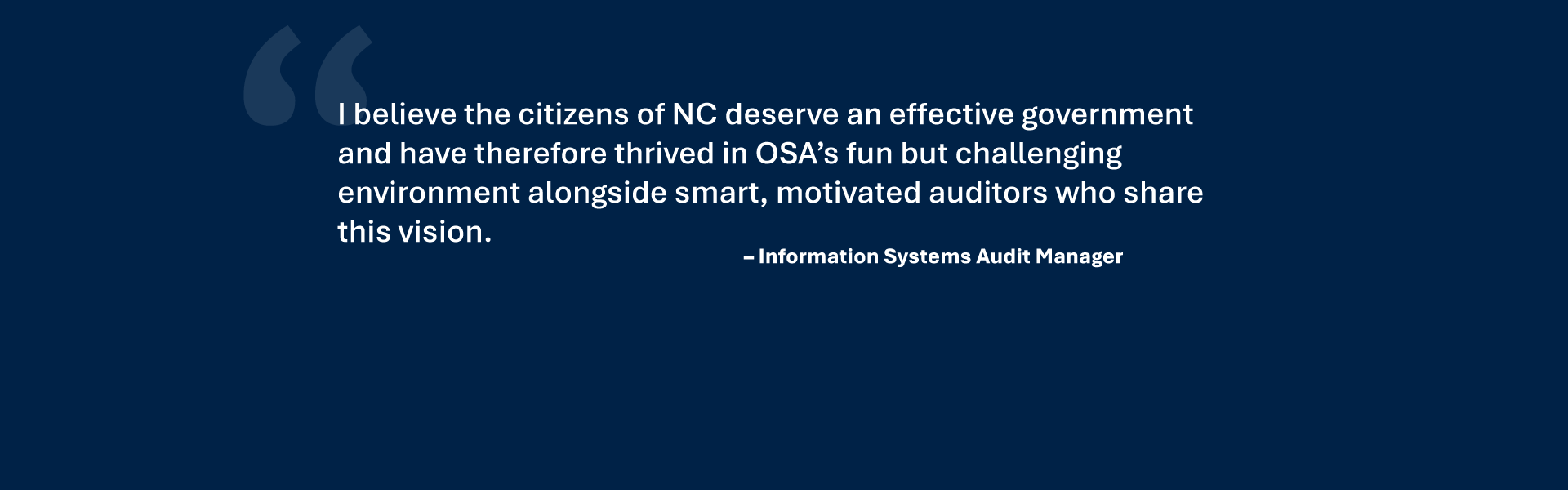 Testimonial quote from employee