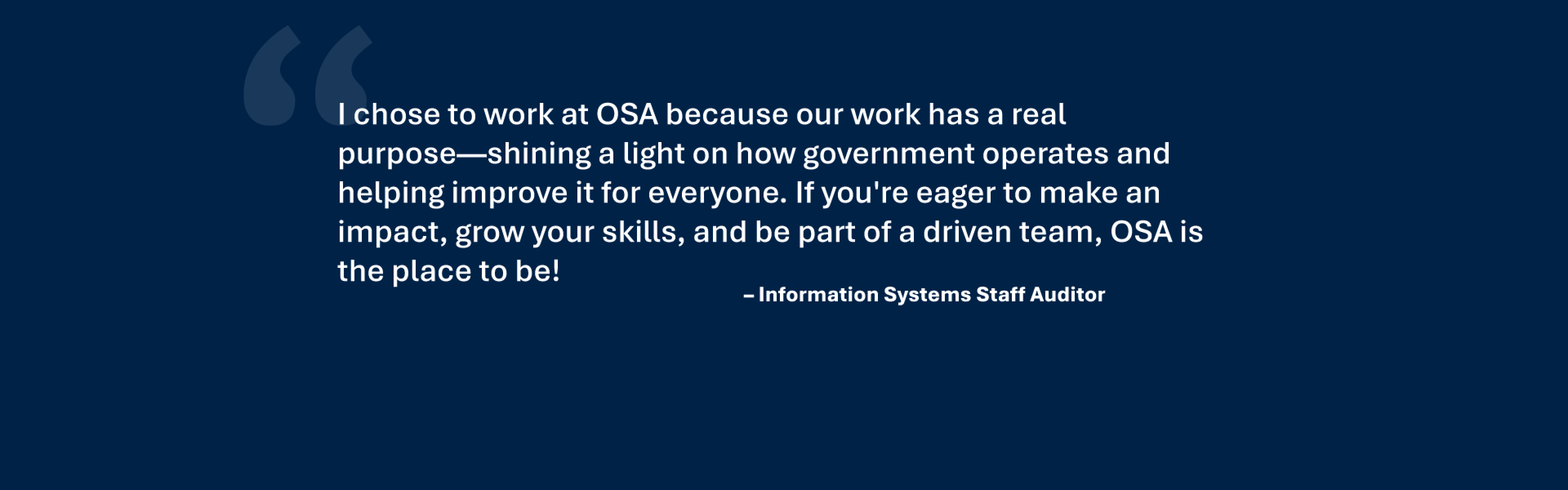 Testimonial quote from employee