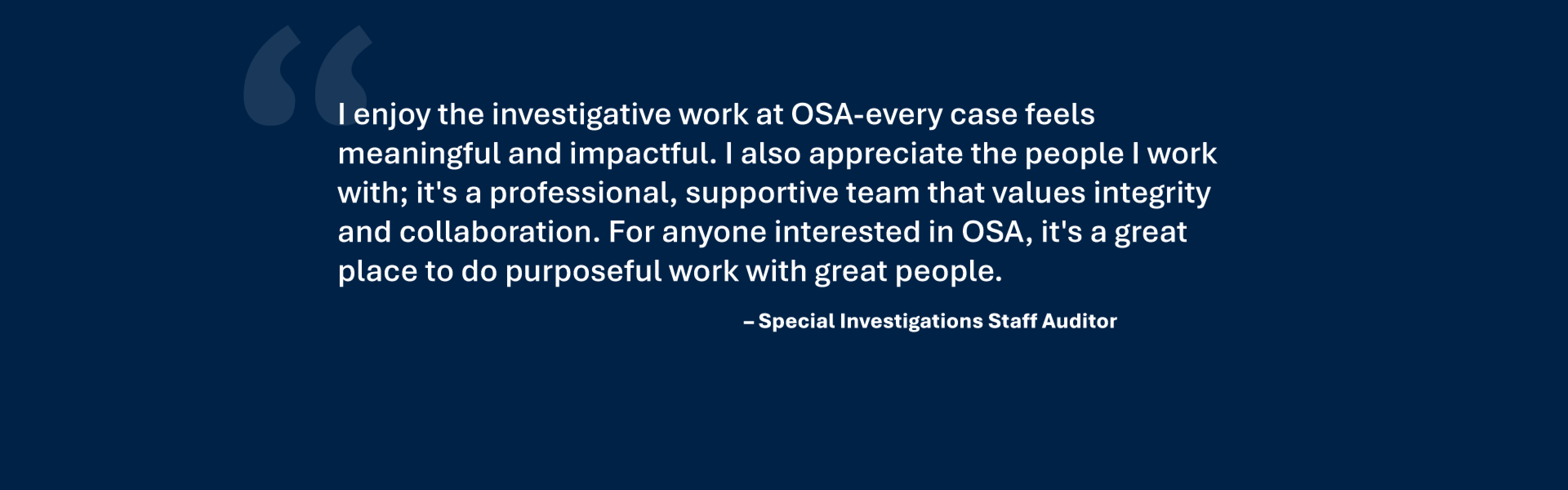 Testimonial quote from employee