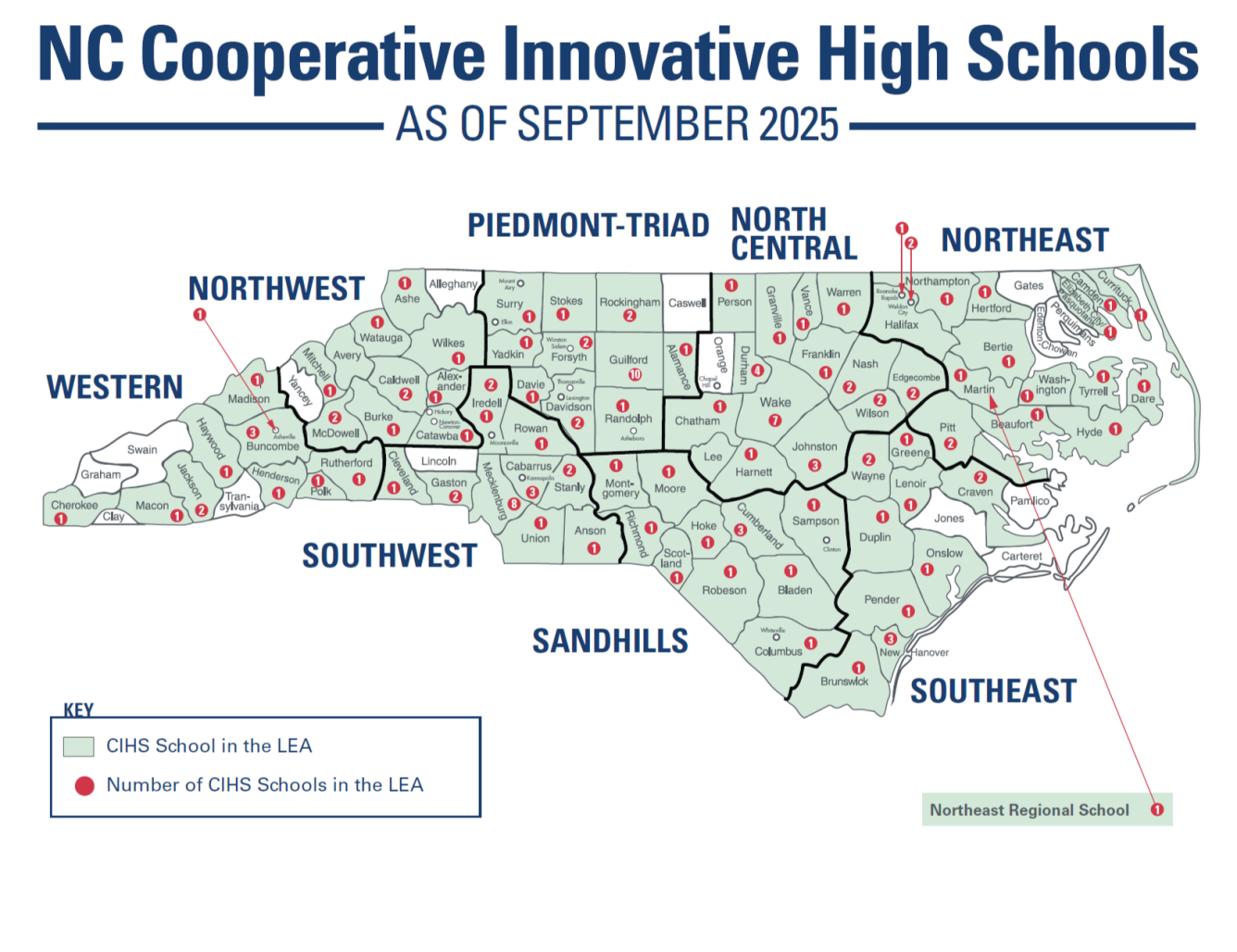 CIHS map by region.  List is available lower on the page.