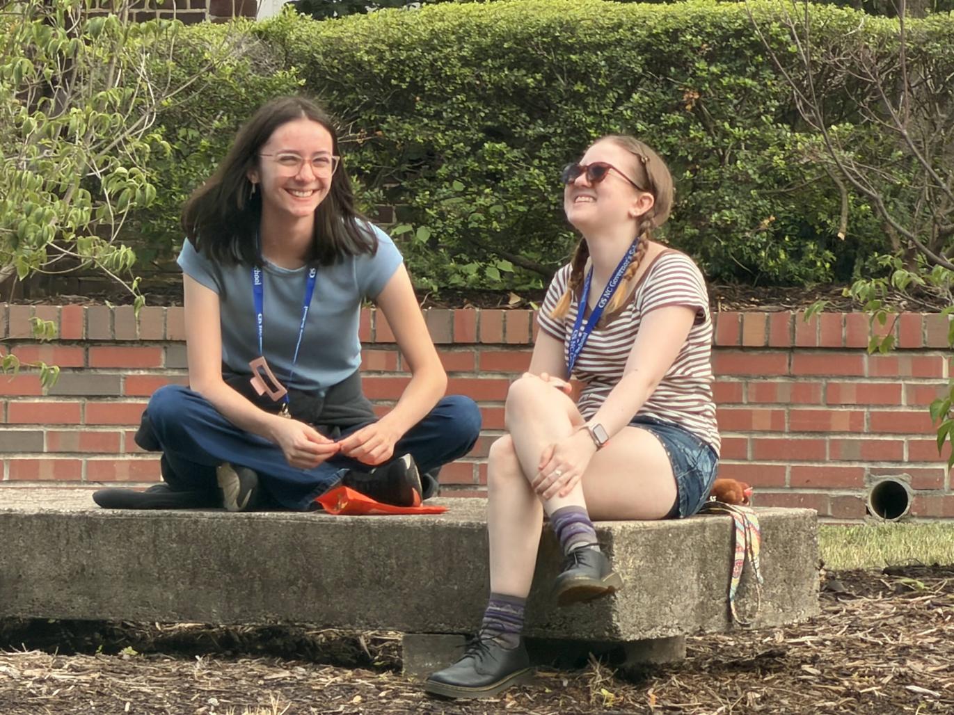 Students laughing together.