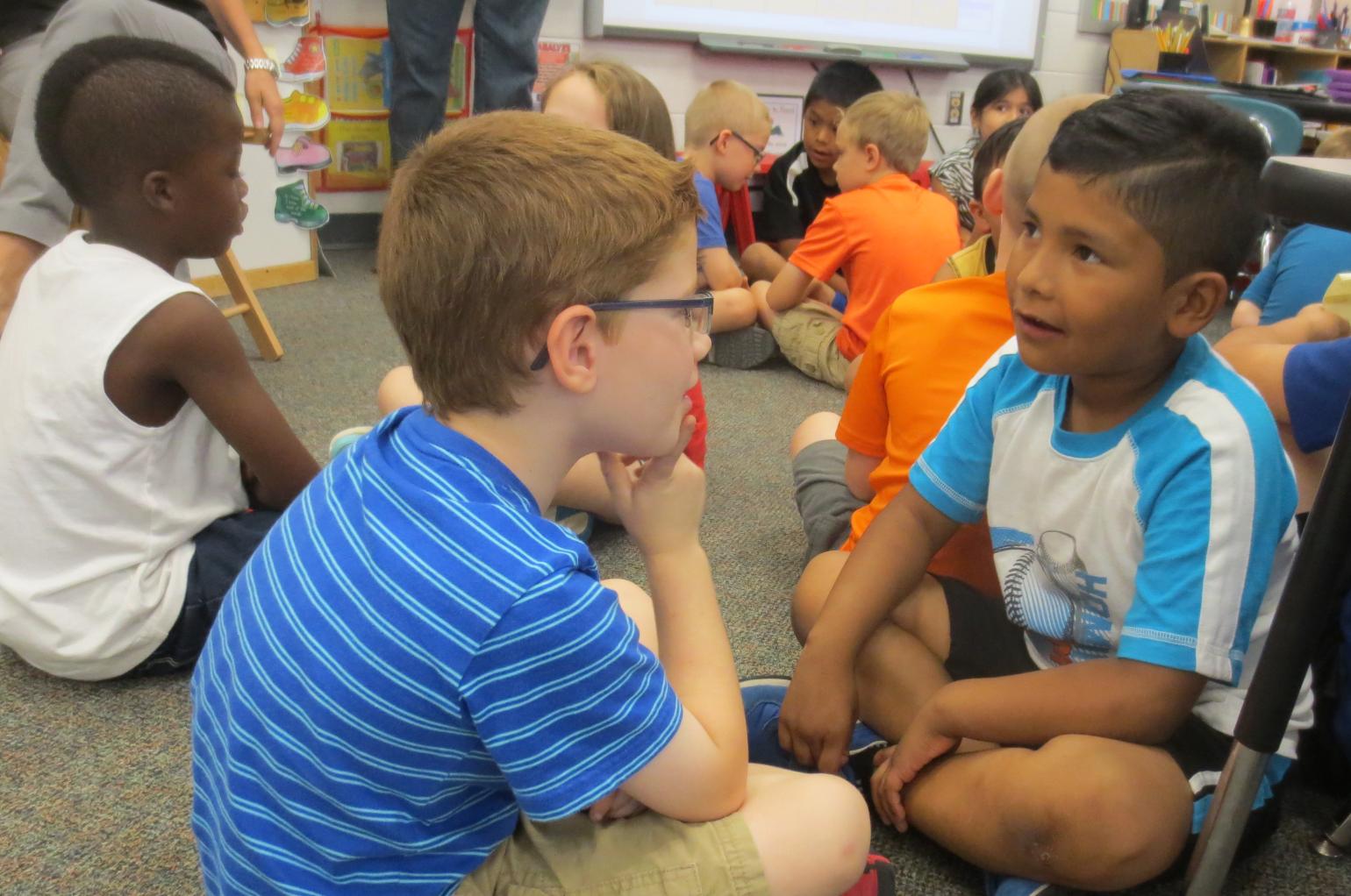Elementary Students Talking In Class Elementary Students Talking In Class