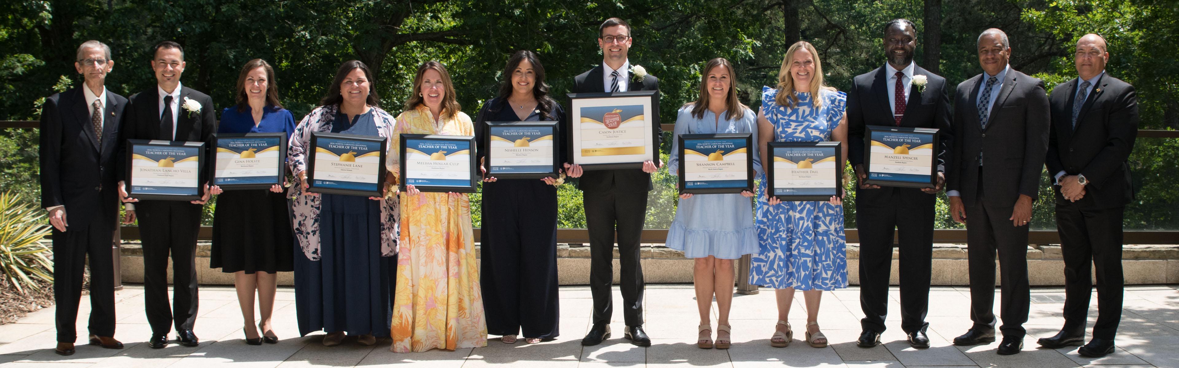 2026 NC Teacher of the Year winner with other finalists