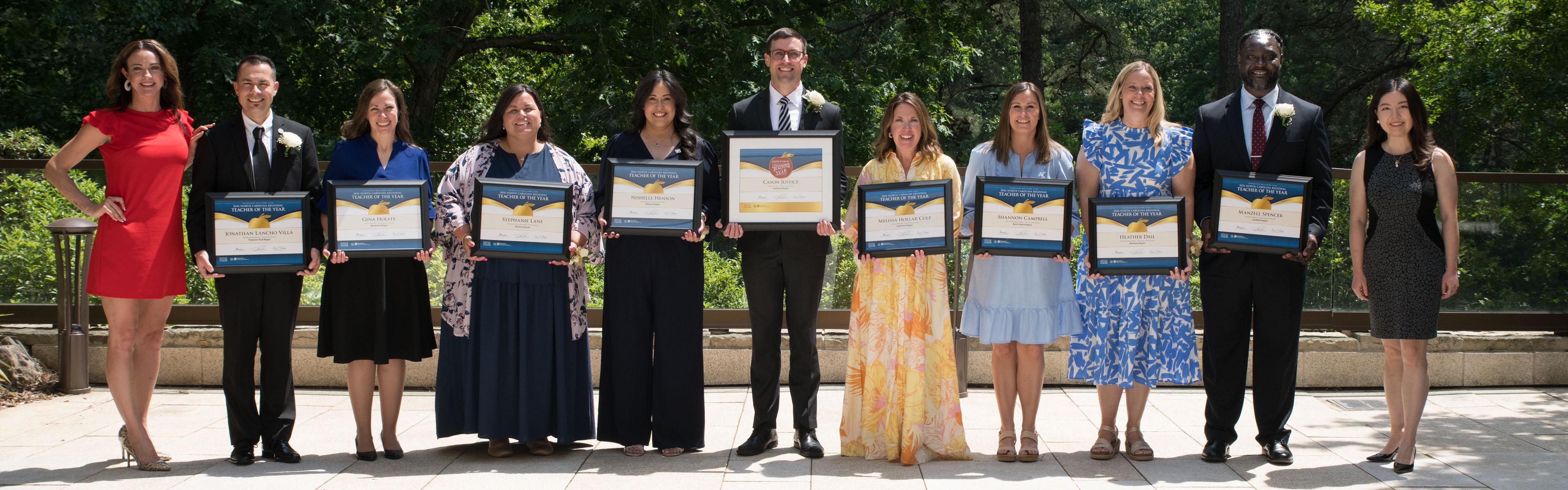 2026 NC Teacher of the Year winner with other finalists