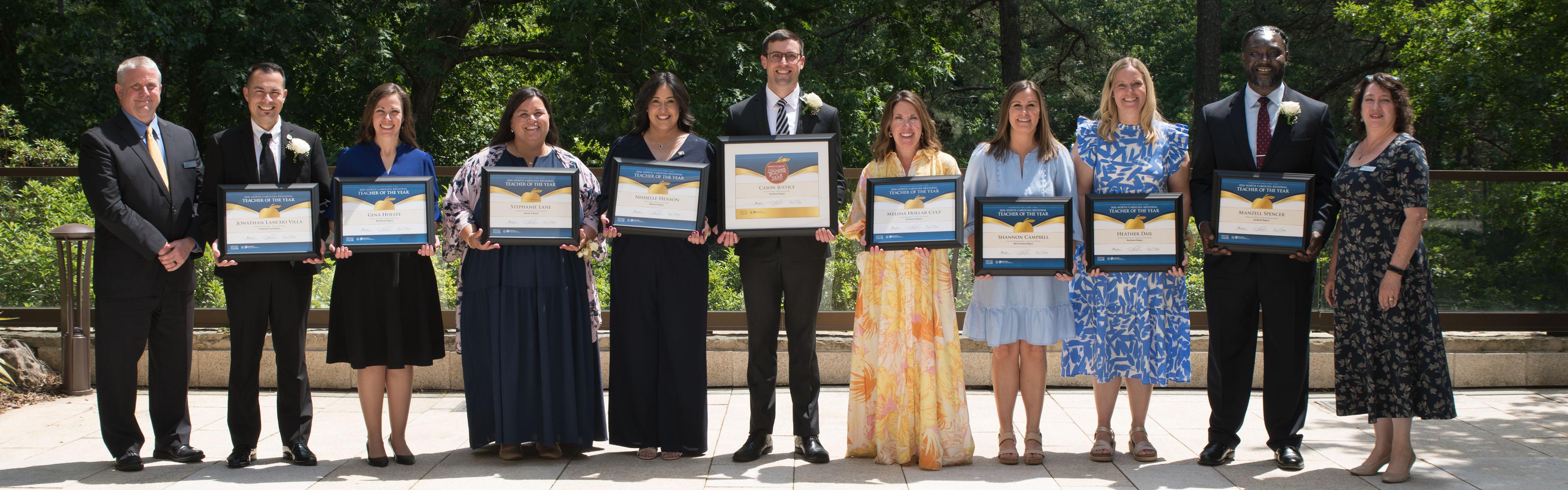 2026 NC Teacher of the Year winner with other finalists