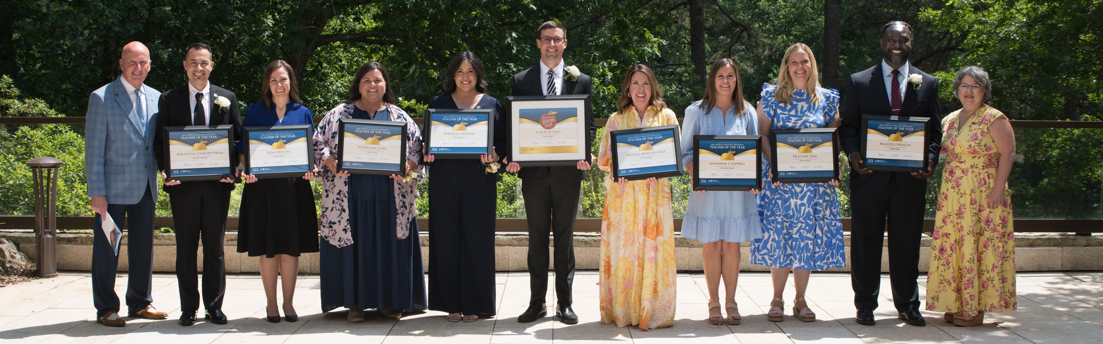 2026 NC Teacher of the Year winner with other finalists