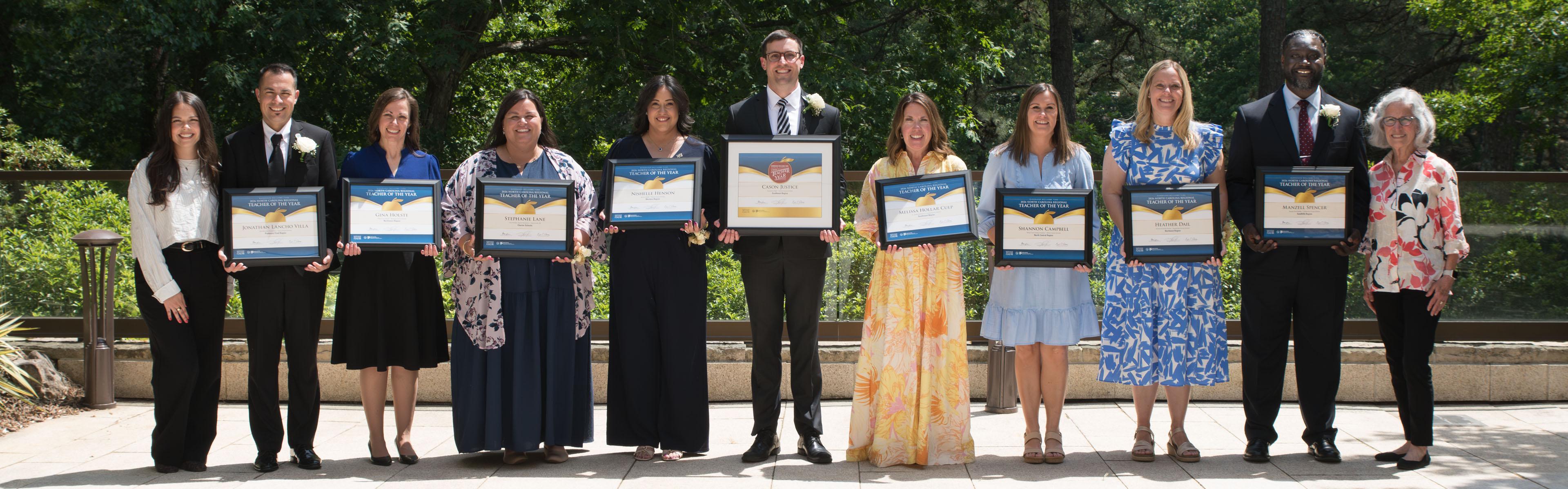 2026 NC Teacher of the Year winner with other finalists