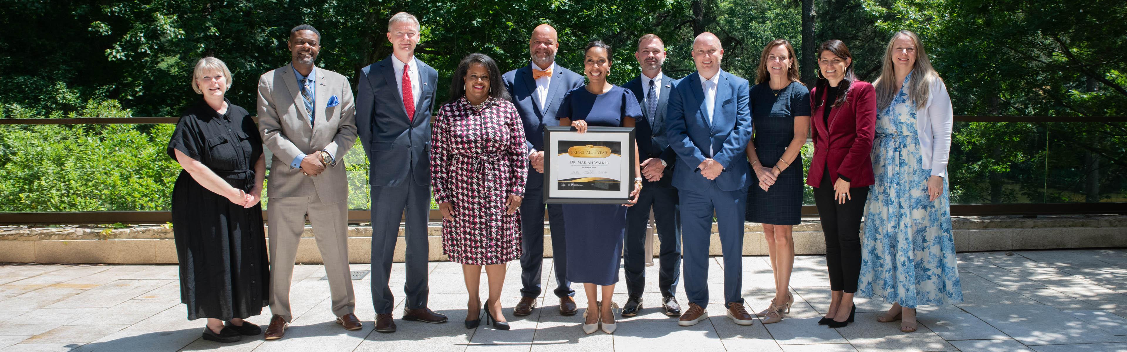 2026 NC Principal of the Year winner with other finalists