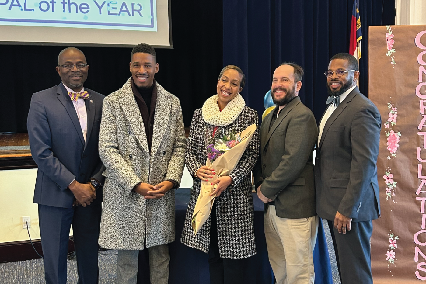 Mariah Walker is recognized as the North Central Region Principal of the Year.