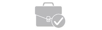 A gray briefcase with a checkmark.