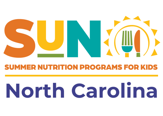 SUN: Summer Nutrition Programs for Kids Logo, a sun with a fork and knife
