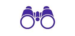 A pair of purple binoculars.
