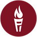 A torch on red background.