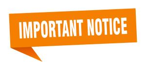 orange word bubble with the words "IMPORTANT NOTICE" 