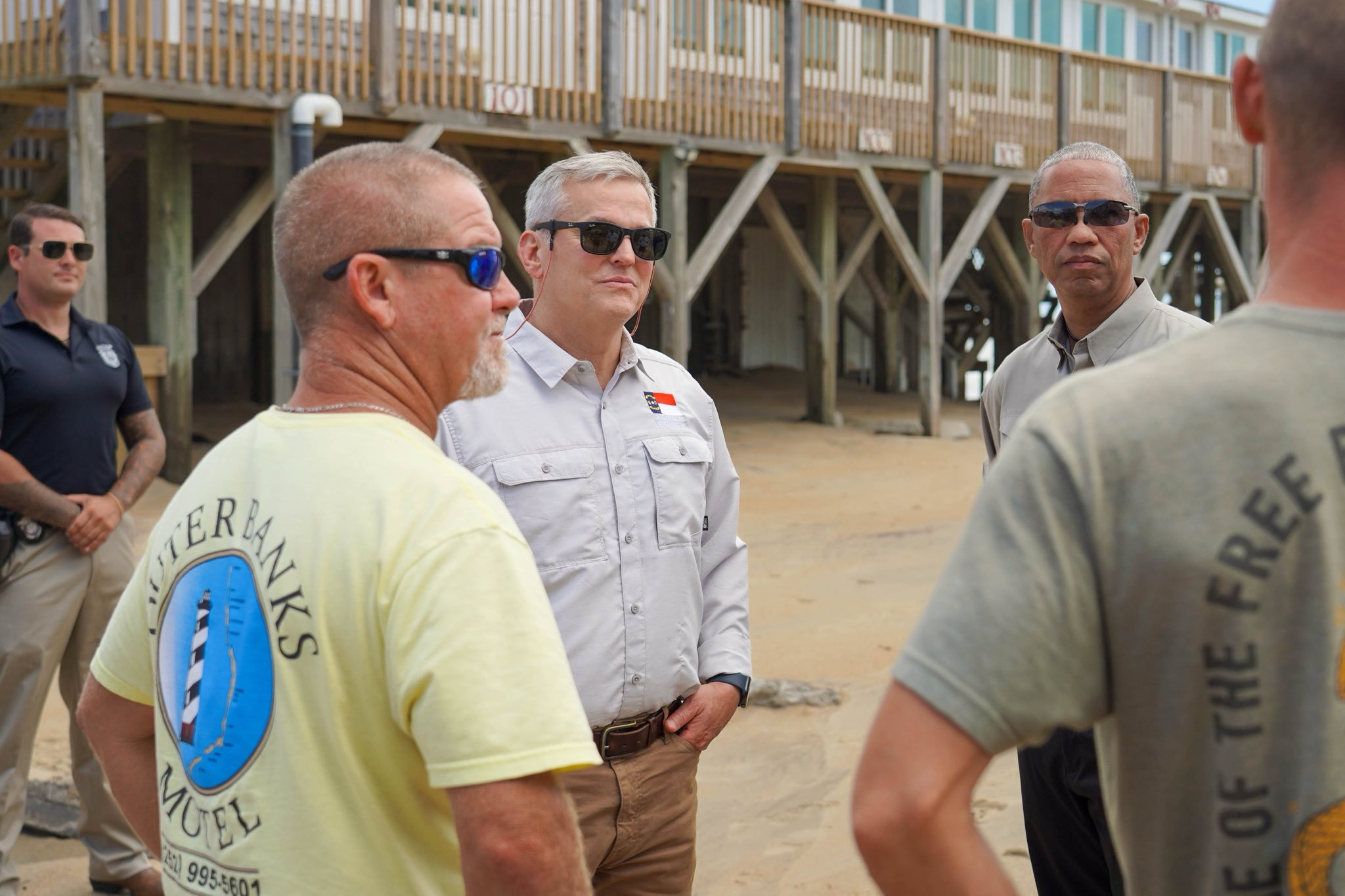 Governor Stein Surveys Hurricane Erin Damage