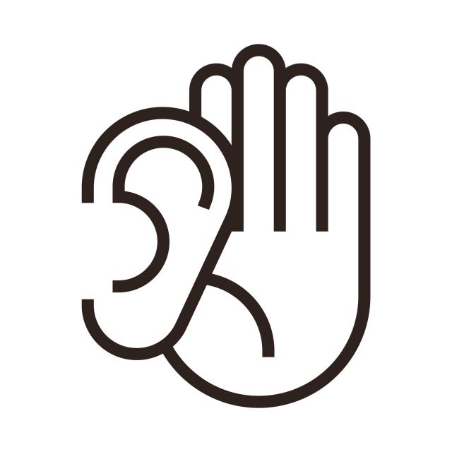 Hand and Ear icon to indicate attention or listening