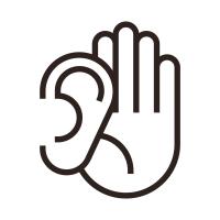 Hand behind ear to indicate listening