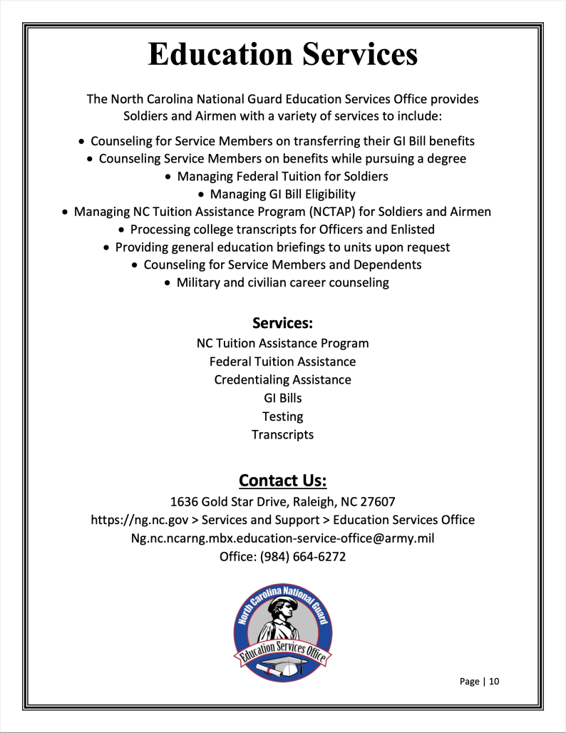 North Carolina National Guard Soldier Support Services Rucksack NCNG