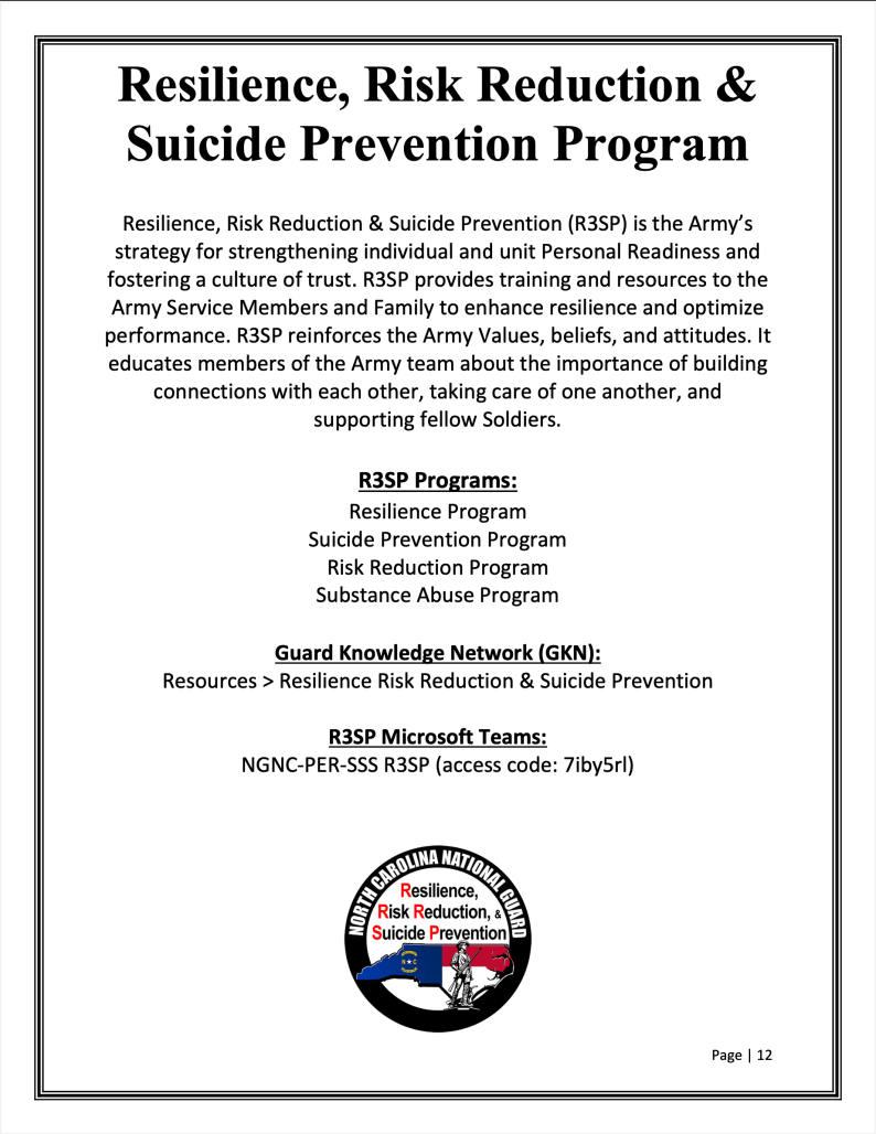 North Carolina National Guard Soldier Support Services Rucksack NCNG