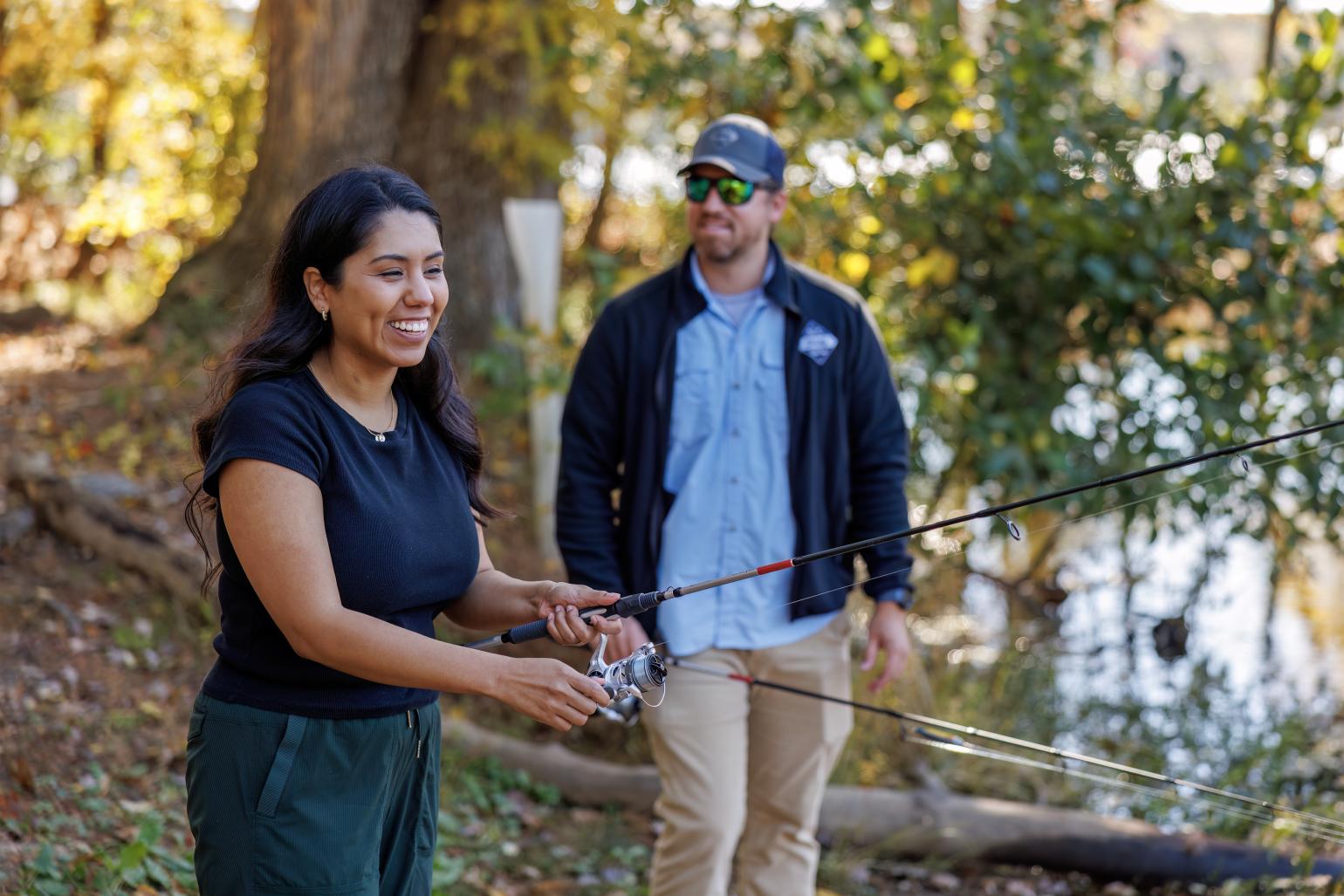 Woman fishing