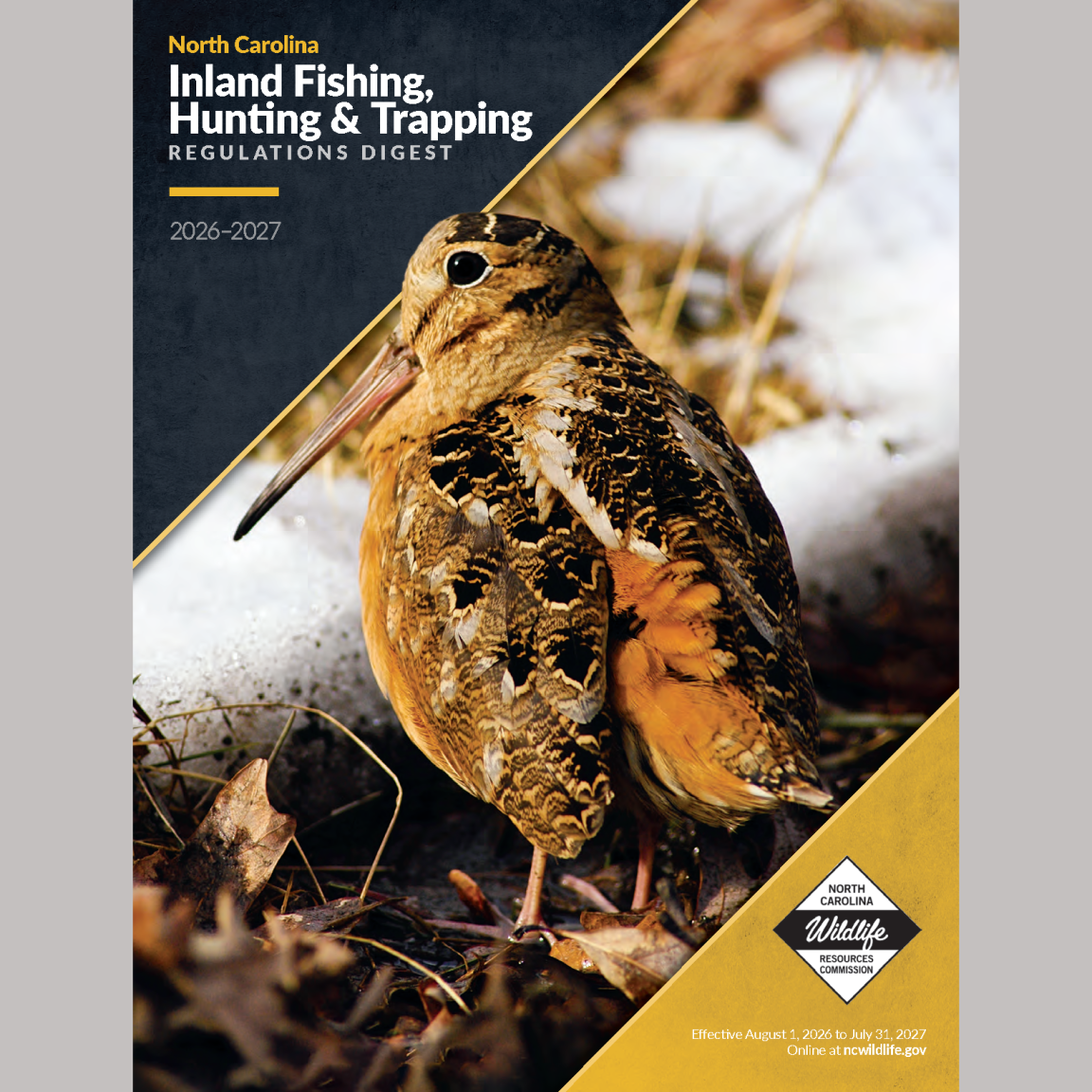 The 2026 Regulations Digest features a side view of an American Woodcock