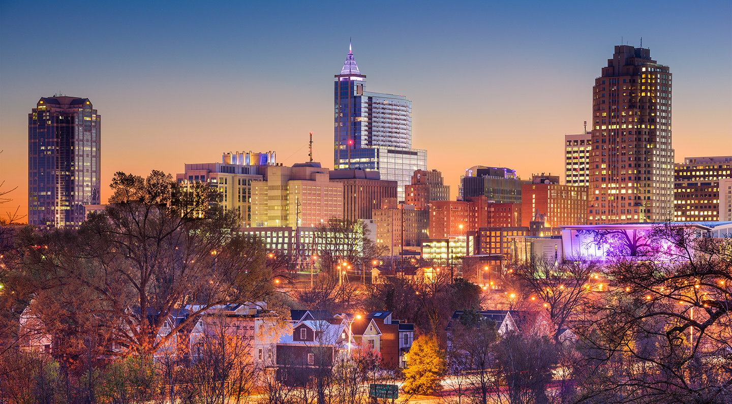 Raleigh at night