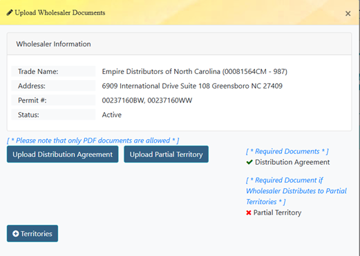Upload Wholesaler Documents