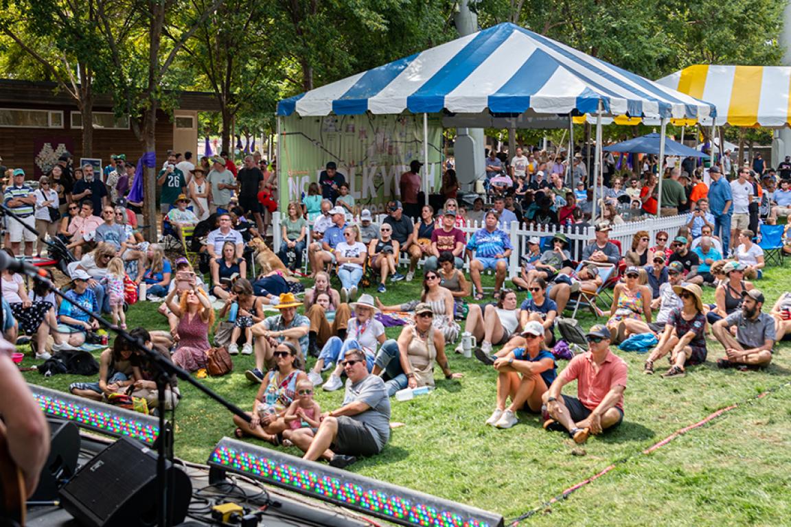 Musicians perform at the NC Folk Festival in Greensboro in 2025. 