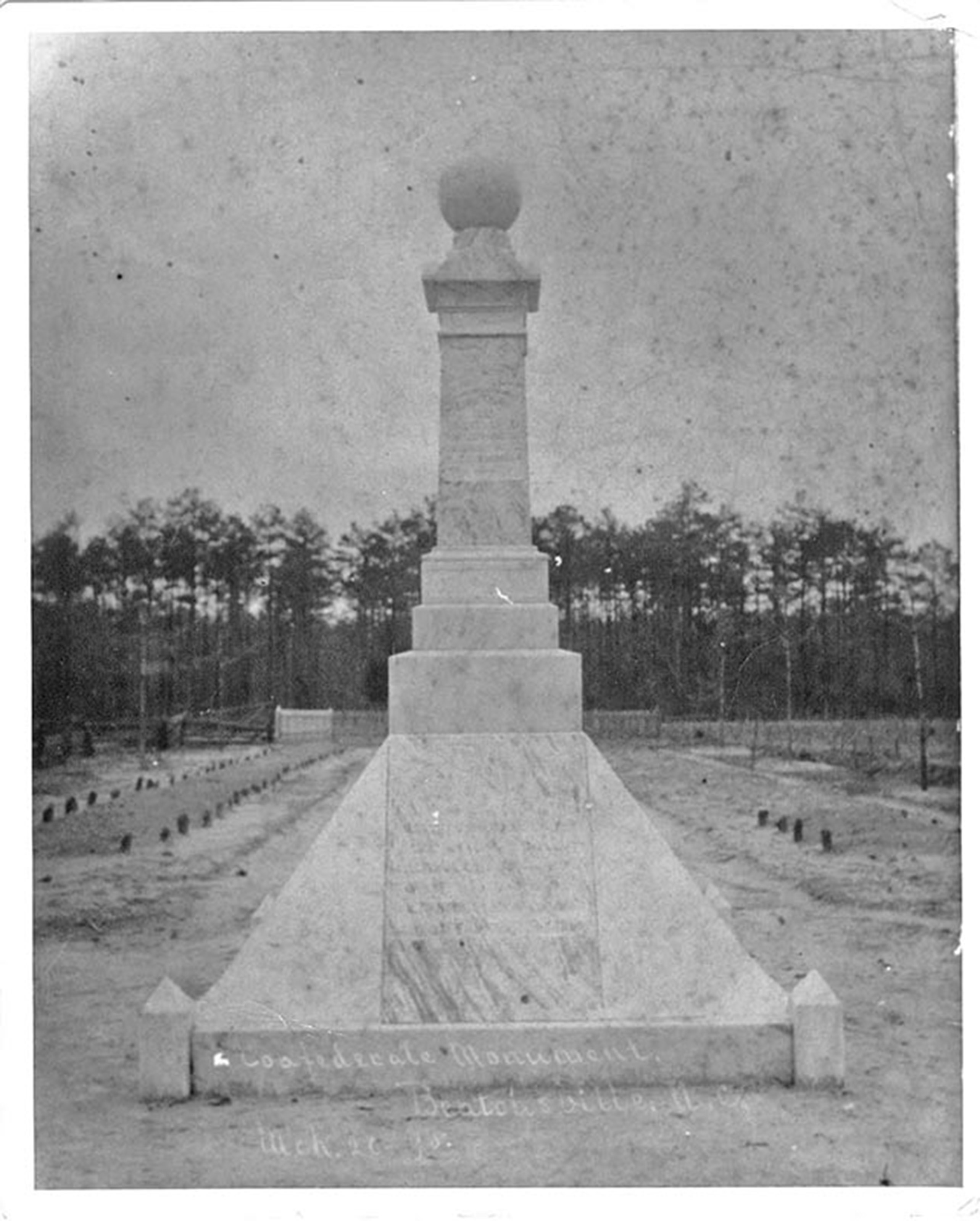 An 1895 photograph of the Goldsboro Rifles Monument that showed wooden grave markers led archaeologists to revise their search parameters