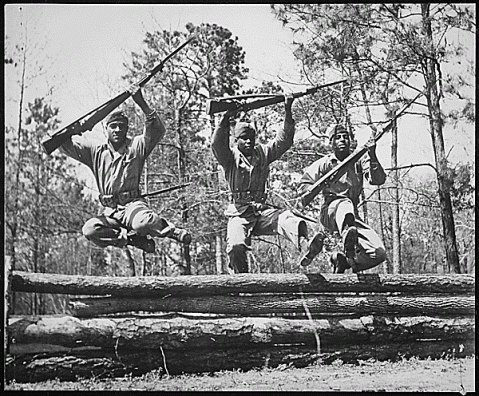 A trio of Marines training at Montford Point. Image from National Archives.