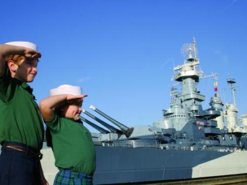 Saluting the Battleship North Carolina in Wilmington