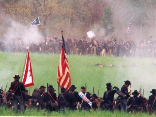 A Civil War Re-Enactment at Bentonville Battlefield in Johnston County