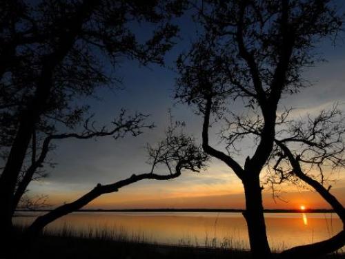 The sun sets over Carolina Beach