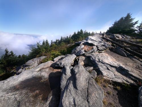 The jagged terrain at Mount Craig at Mount Mitchell State Park