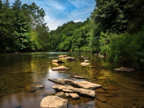 A still, clear day at New River State Park