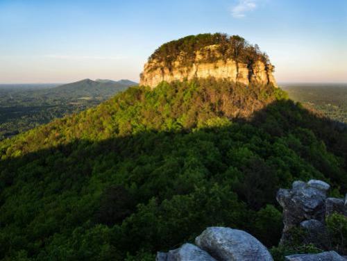 The peak of Pilot Mountain