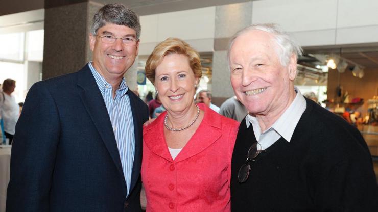 Sec. Kluttz with N.C. Museum of History Director Ken Howard and Mort Kunstler