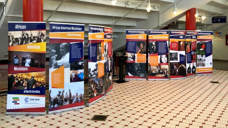 African American Musicians exhibit set up at North Carolina State Fair 2019