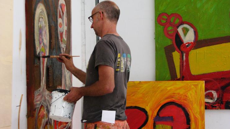 An Artist Paints in His Studio An Artist Paints in His Studio