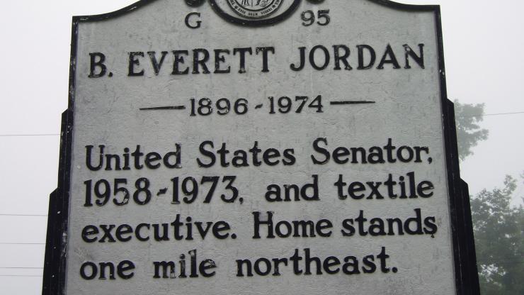 marker about B. Everett Jordan marker about B. Everett Jordan