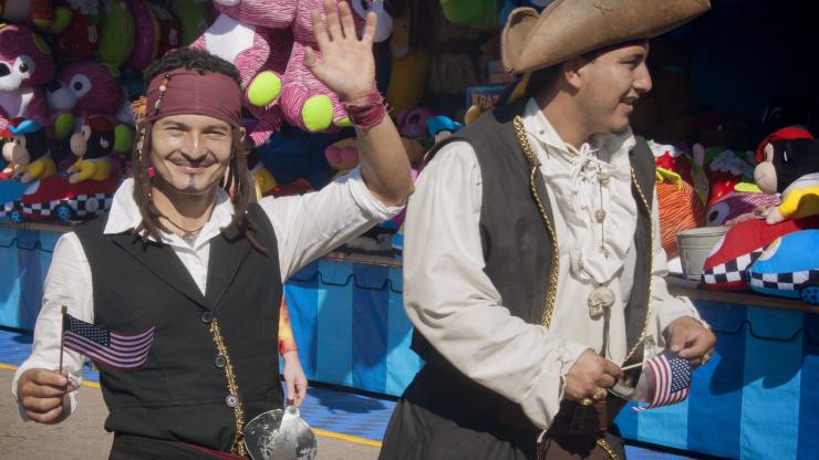 Pirate reenactors join the parade at the 2016 N.C. State Fair. Pirate reenactors join the parade at the 2016 N.C. State Fair.