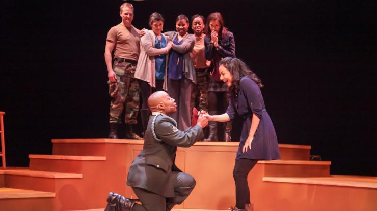 The Cape Fear Regional Theatre presents Downrange: Voices From the Homefront by N.C. playwright Mike Wiley at Fort Bragg. The Cape Fear Regional Theatre presents Downrange: Voices From the Homefront by N.C. playwright Mike Wiley at Fort Bragg.