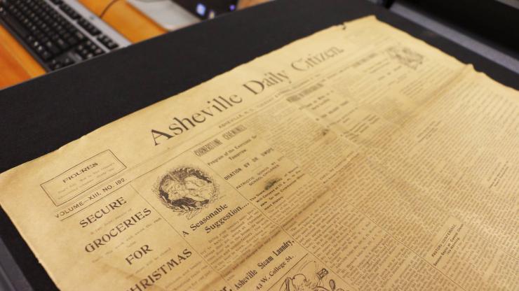 The Western Regional Archives help preserve old documents, like this issue of the Asheville Daily Citizen from the late 1800s An issue of the Asheville Daily Citizen from the late 1800s