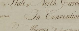 The top portion of the North Carolina Constitution of 1789 The top portion of the North Carolina Constitution of 1789
