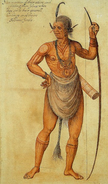 A 1585 watercolor of an Algonquin chief by John White