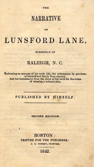 The title page of Lane’s book. Image from UNC-Chapel Hill Libraries.