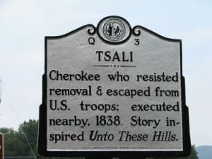 Tsali historic highway marker